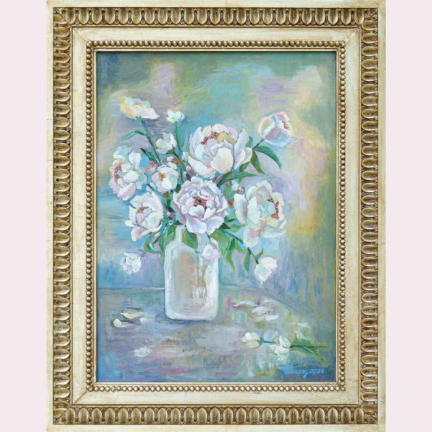 Peony Flowers
2023
50 x 70 cm
Oil on canvas
Private Collection Peony Flowers
2023
50 x 70 cm
Oil on canvas
Private Collection